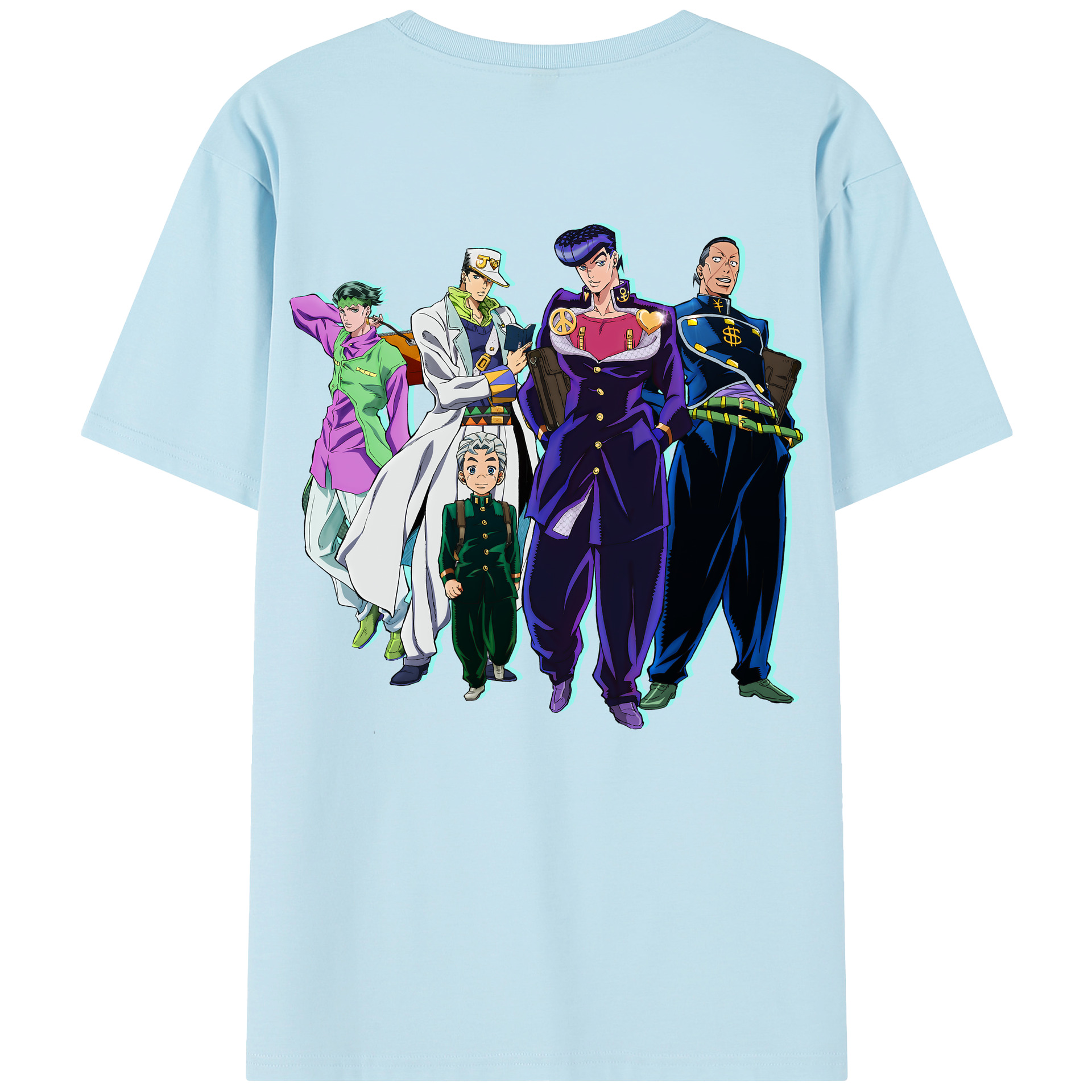 （画像用） ジョジョの奇妙な冒険 JoJo's Bizarre Adventure 綿100％半袖Tシャツ（背面プリント）